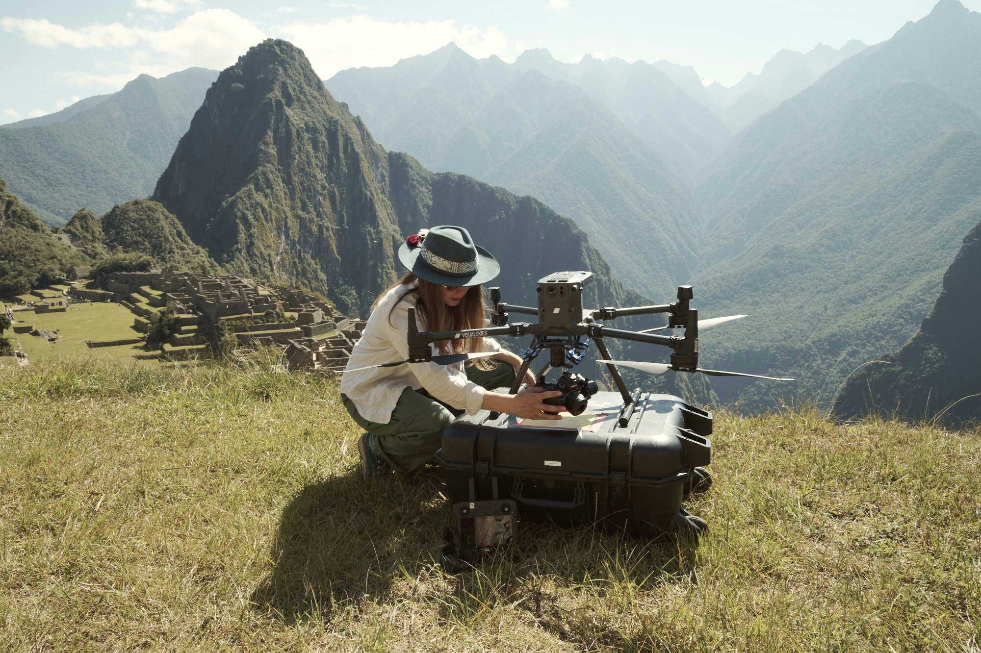 Our drone operator Lydia Fauser using drone technology