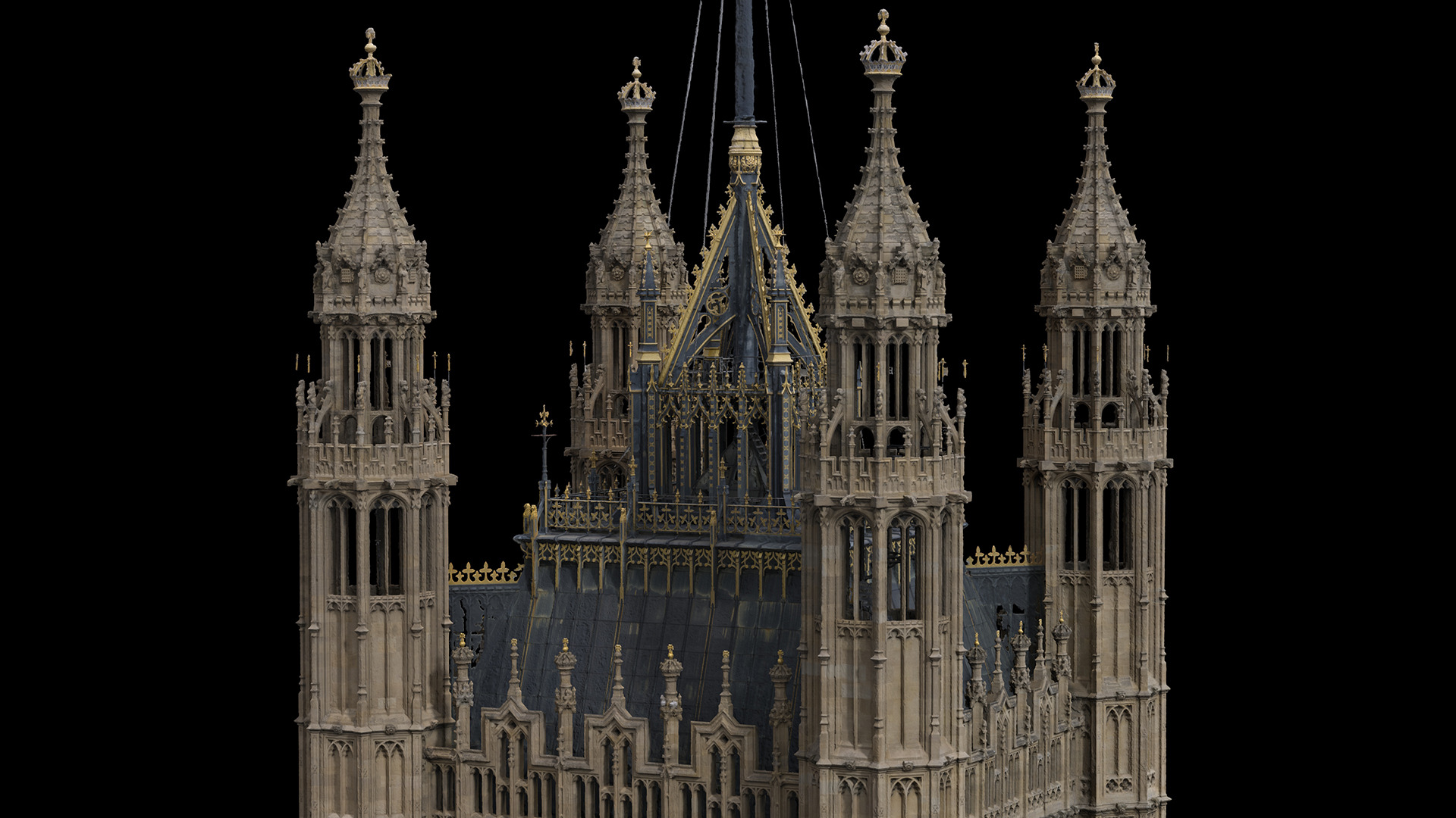 3D Gaussian Splatting model of Houses of Parliament Victoria Tower — photorealistic digital twin for conservation