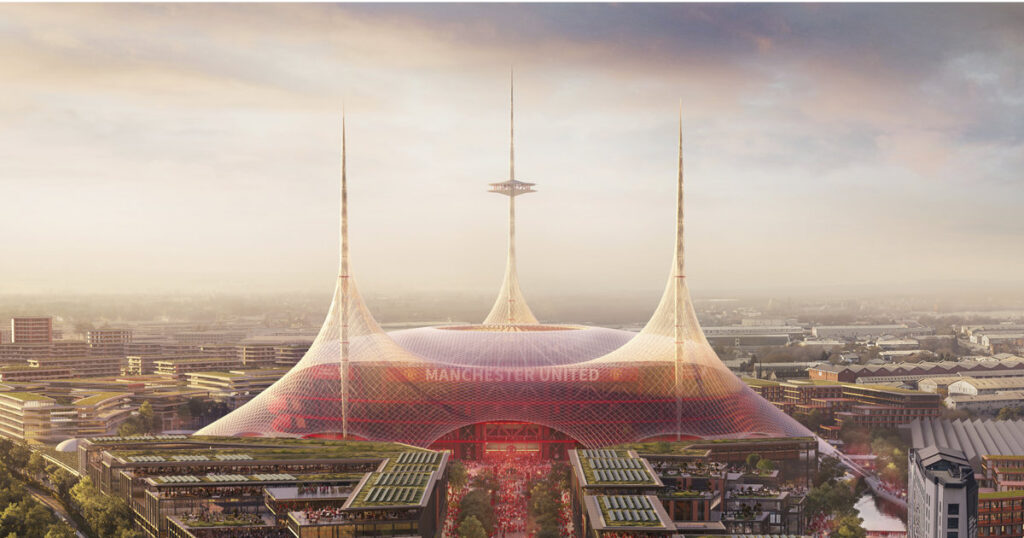 Foster and Partners render of new Manchester United stadium — 3D scanning for planning application by Visualskies