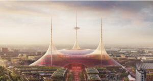 Foster and Partners render of new Manchester United stadium — 3D scanning for planning application by Visualskies