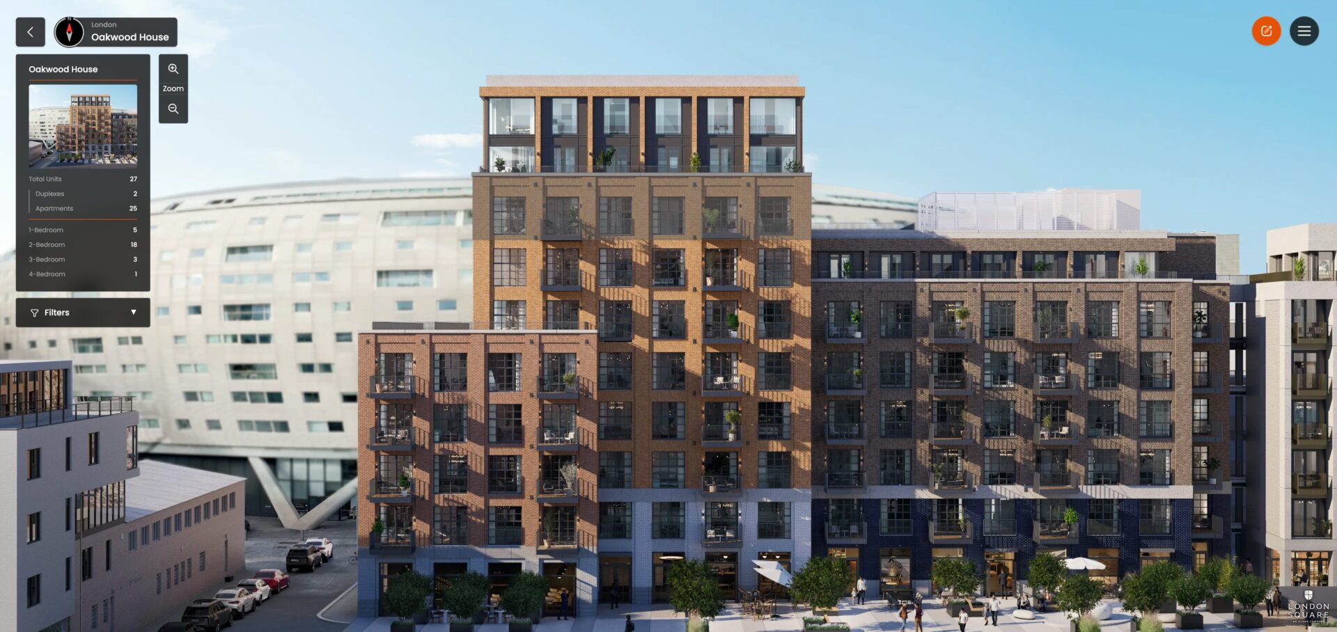 Interactive 3D pre-sales marketing platform for London Square Ransome's Wharf — Oakwood House by Visualskies