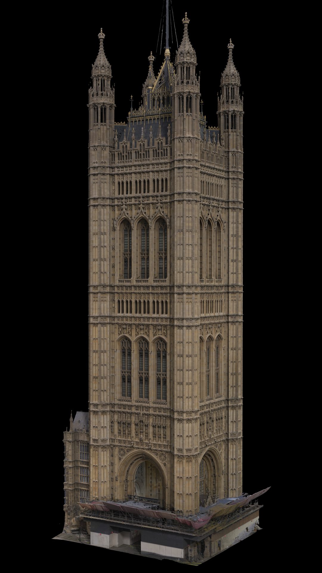 Full-height 3D model of the Victoria Tower, Houses of Parliament, London